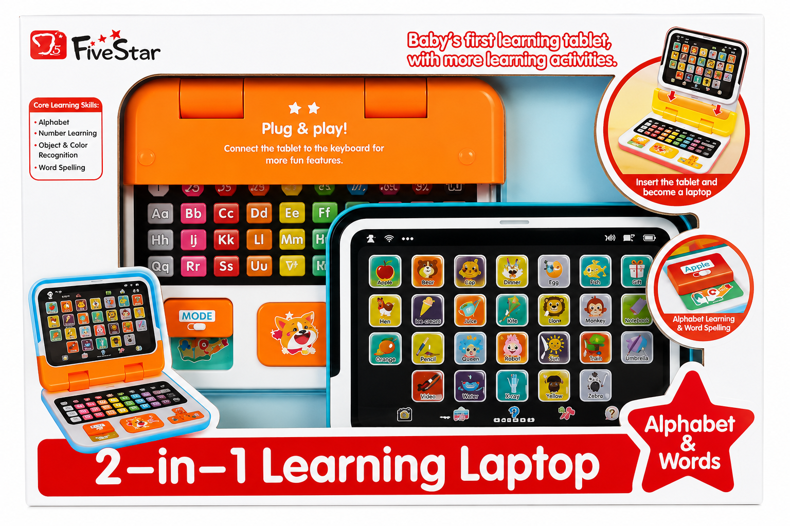 Fivestar learning fun 2 in 1 learning laptop