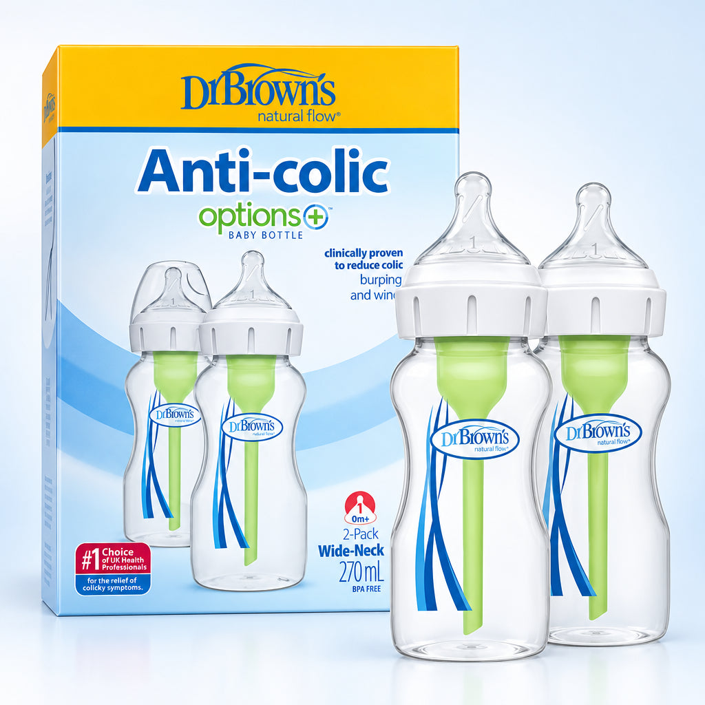 Dr Brown's Anti-colic options Baby Bottle 2pack wide neck @270ml