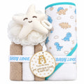 little one baby 6pc hooded towel & bathset