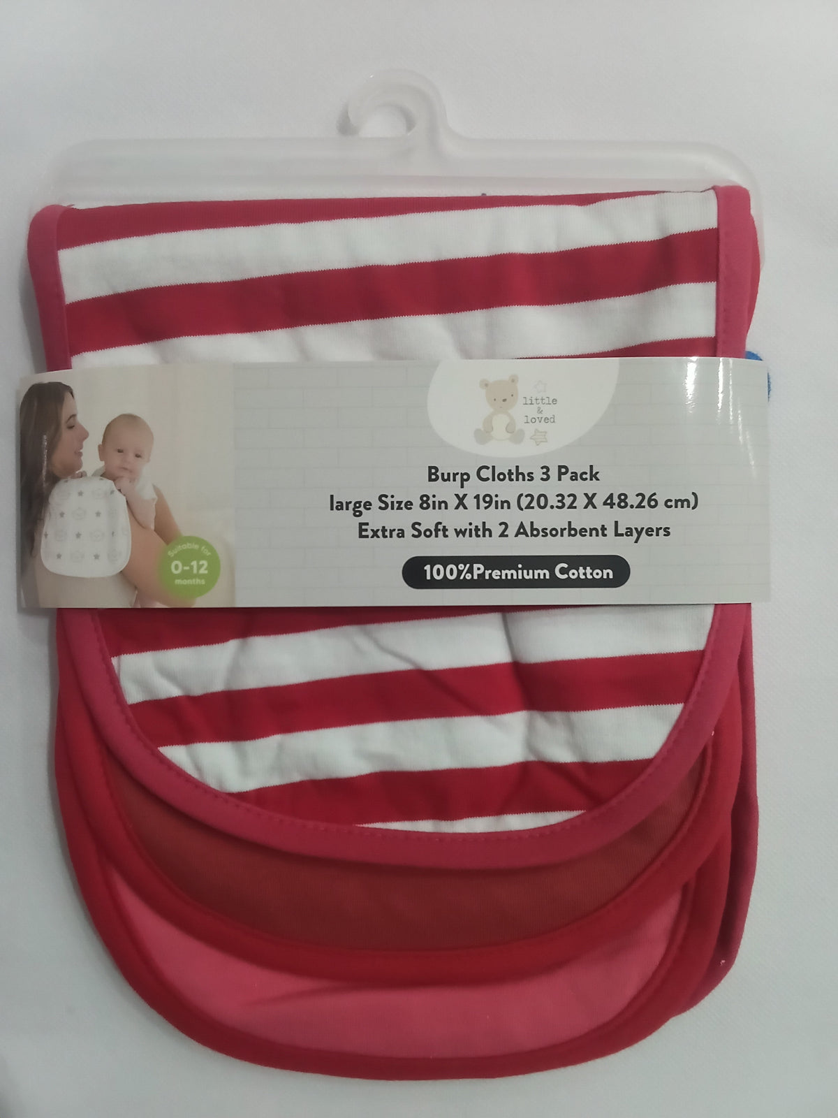 Little & loved  burp clothes 3 pack 0-12 months