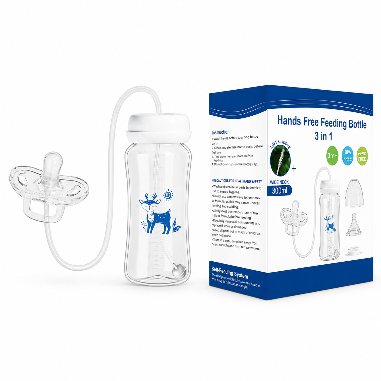 Hands Free Feeding Bottle 3 in 1