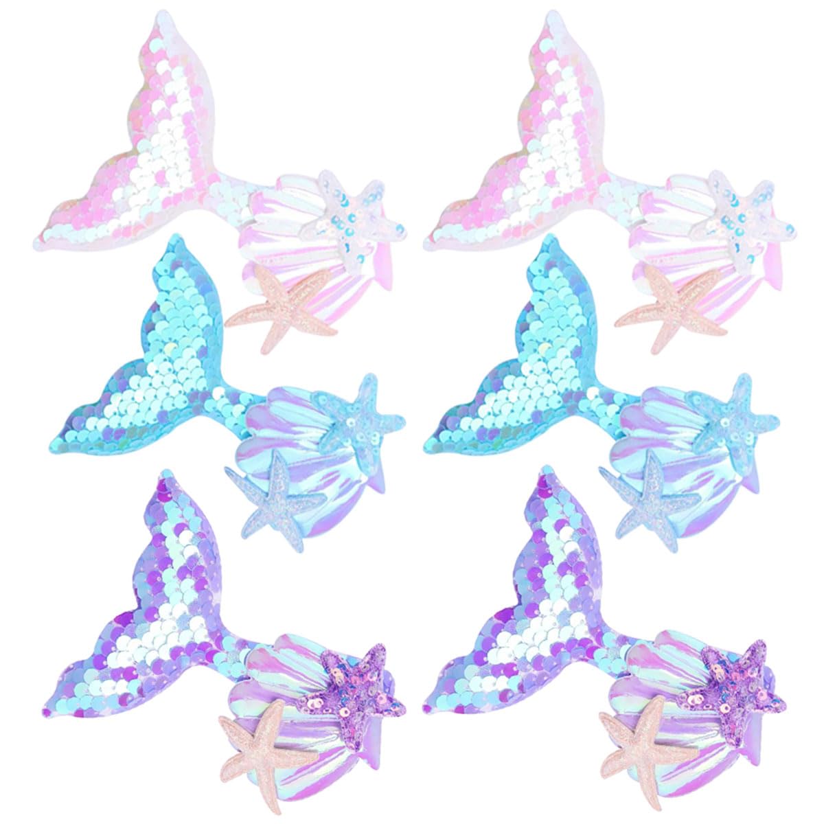 mermaid-themed hair clip sets