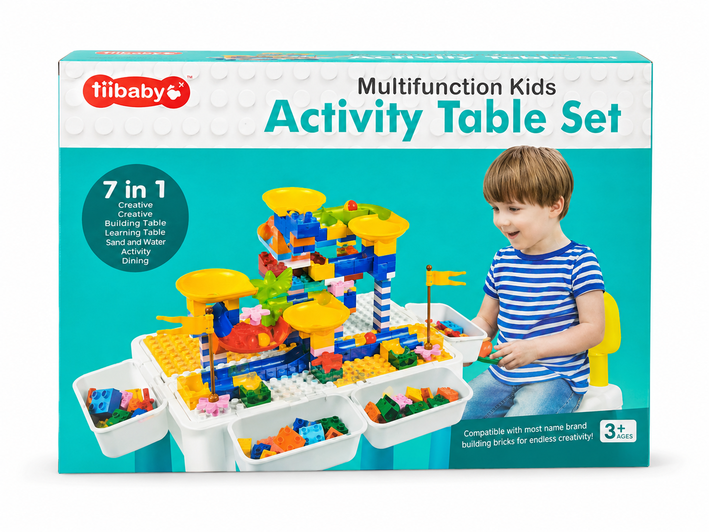 tiibaby 7 in 1 multifuntional Kids Activity Table Set