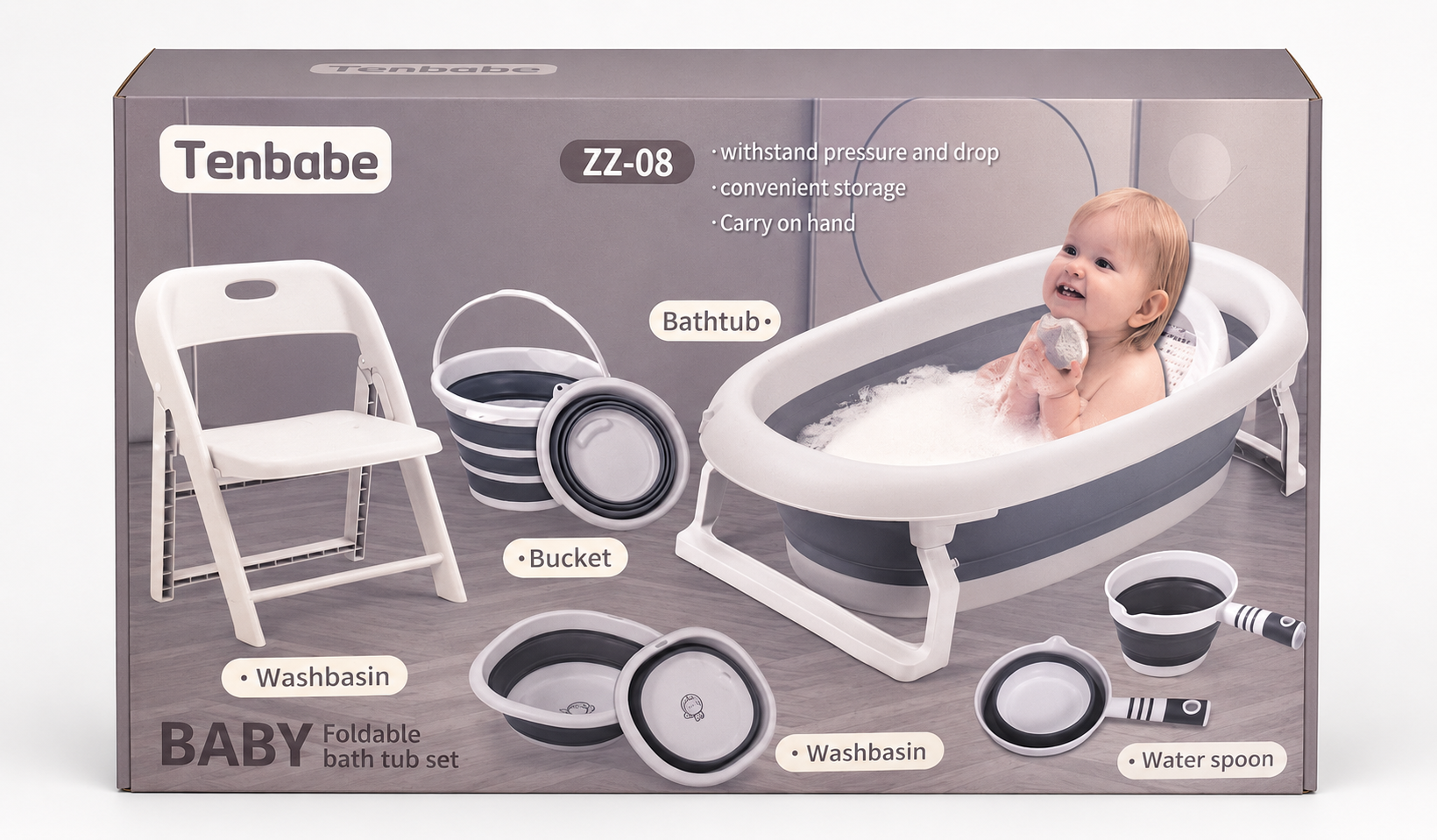 Baby Foldable Bathtub set