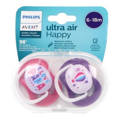 Philips Avent SCF080/04 Ultra Air Silicone Pacifier Papa/Ballon 2 Pack 6-18m