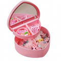 children's plastic heart-shaped jewelry box