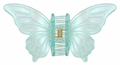 iridescent butterfly hair clips, often made with fabric wings and available in pastel color assortments