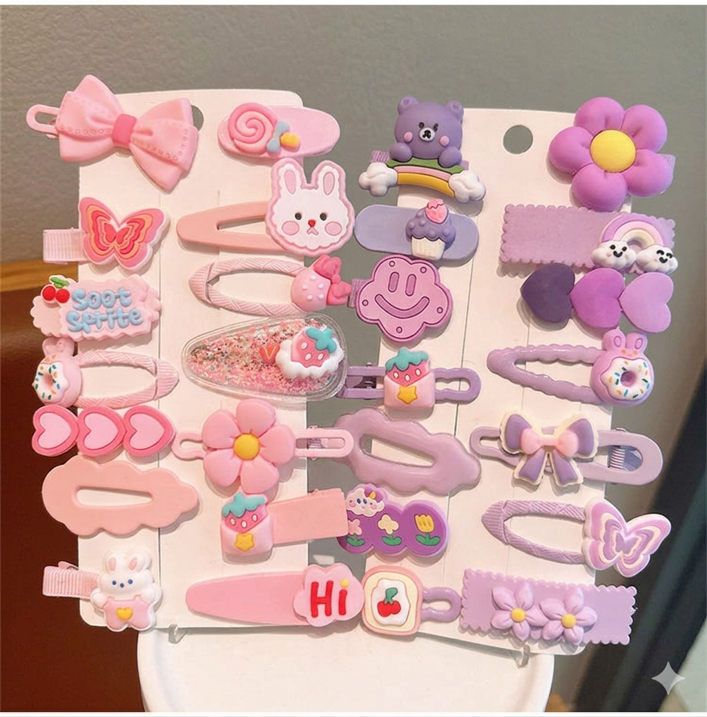 Children Girls Colors Star Flower Butterfly Hair Clip Baby