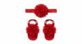 Chicbaby red fabric flower headband set.