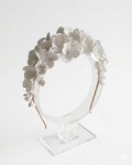 white floral bridal headband