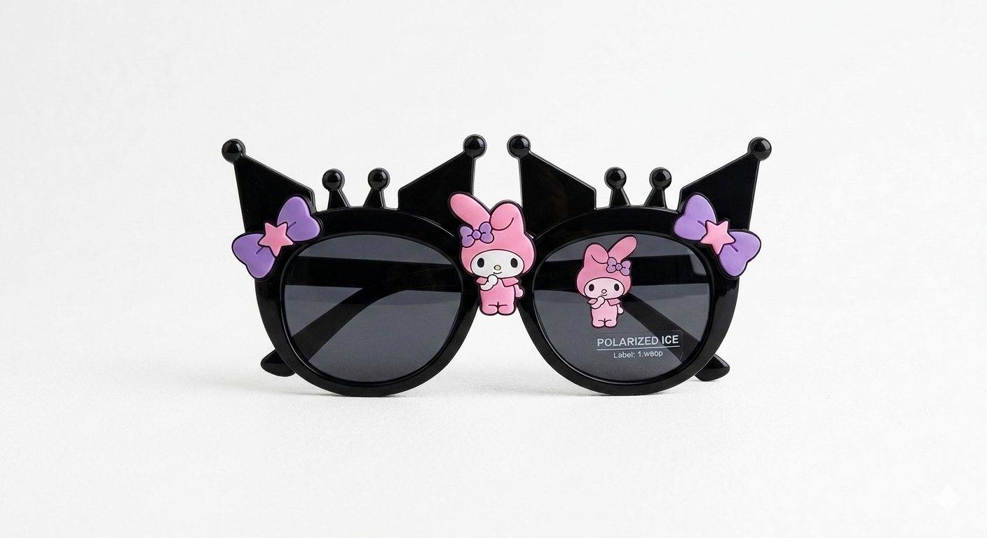 Kuromi-themed kids sunglasses and hair accessory sets