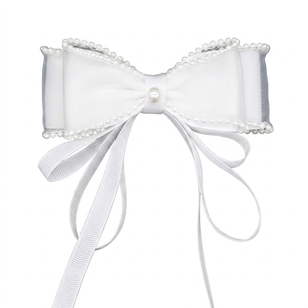 Miaoji brand organza ribbon bow hair barrette