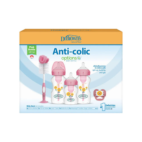 Anti-colic options + baby bottle gift set