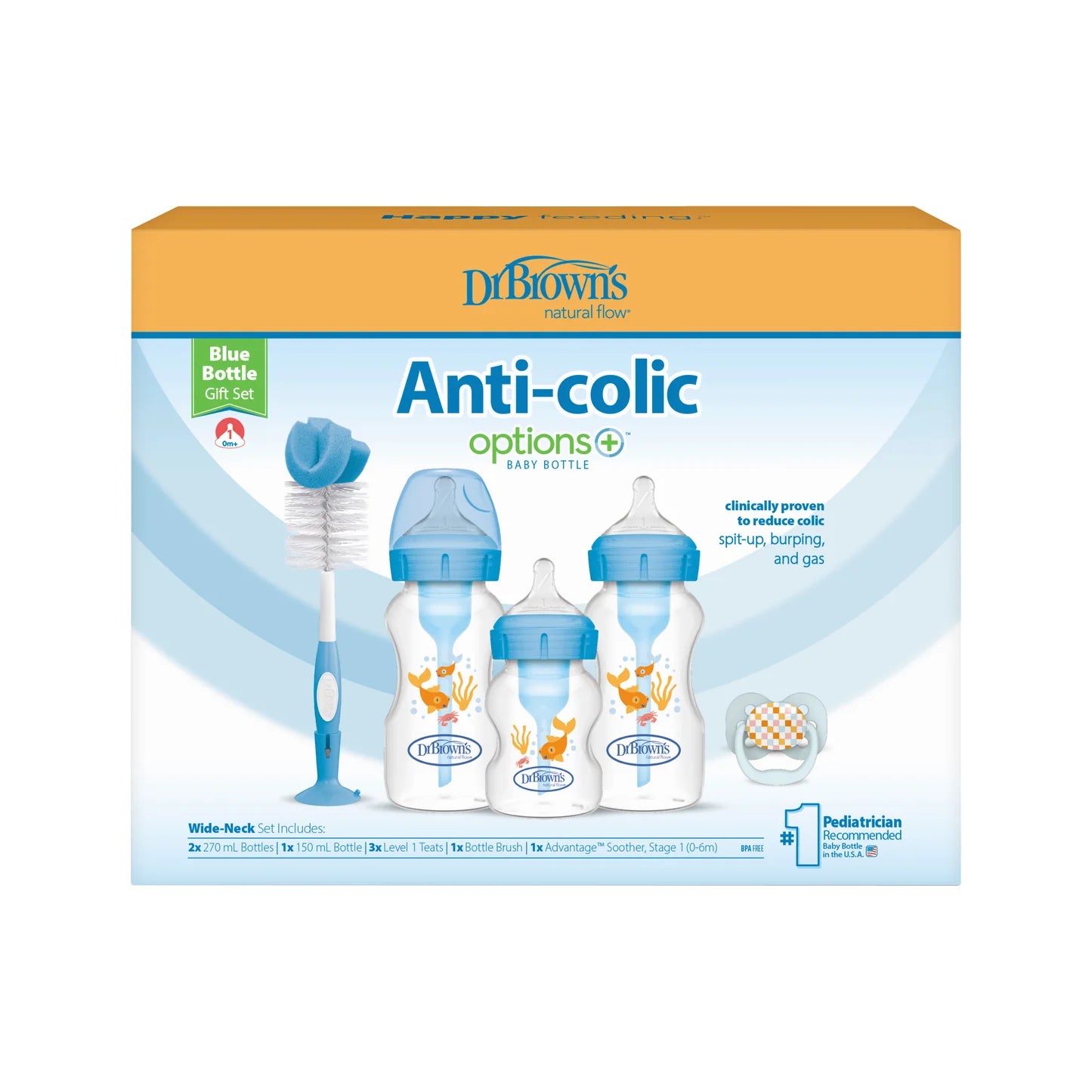 Anti-colic options + baby bottle gift set