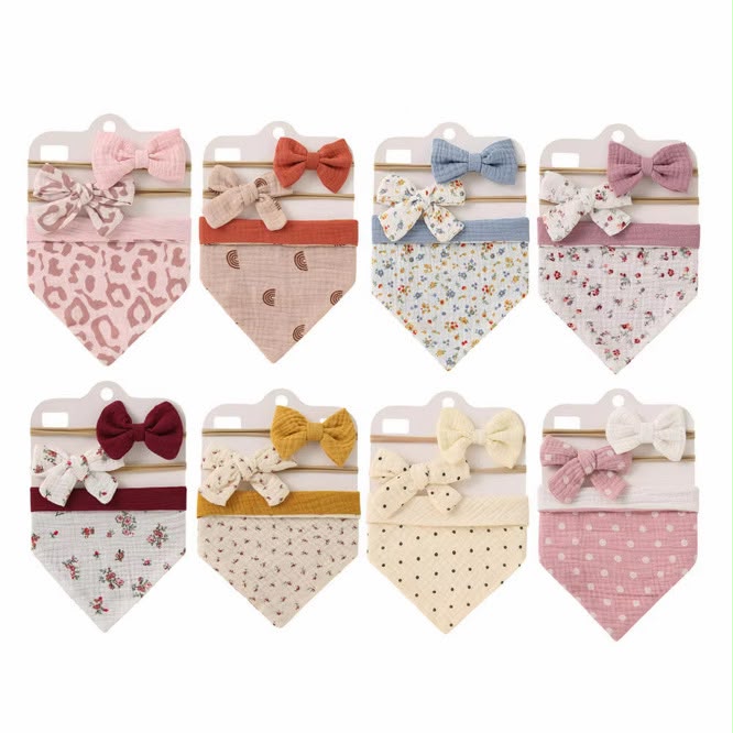 Baby anti drool cotton bib set