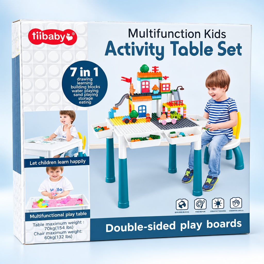 TIibaby 7 in 1 multifuntional Kids Activity Table Set