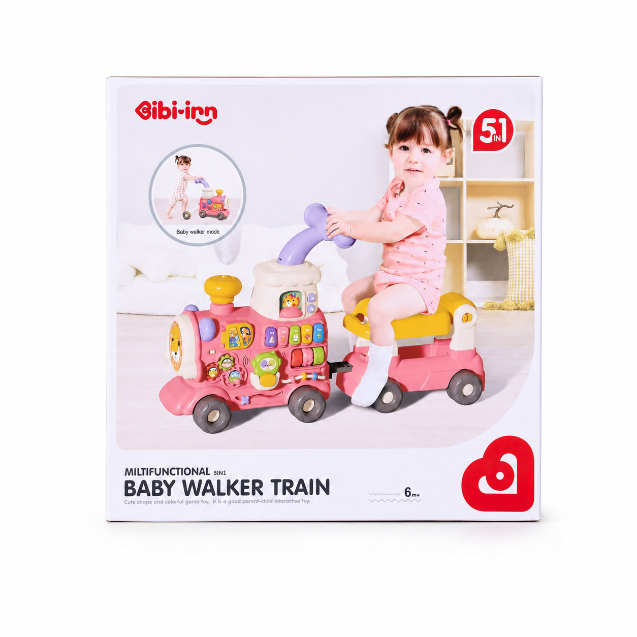Bibi-inn 5 in 1 multifunctional Baby walker Train