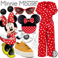Disney Tails Minnie Mouse-themed pet costume set featuring red polka dot ears and bow accessories