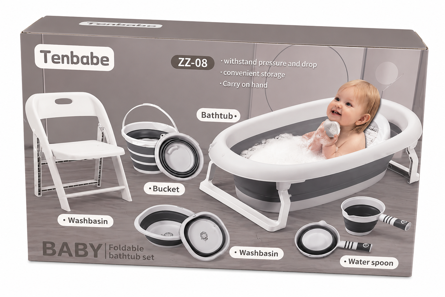 Baby Foldable Bathtub set