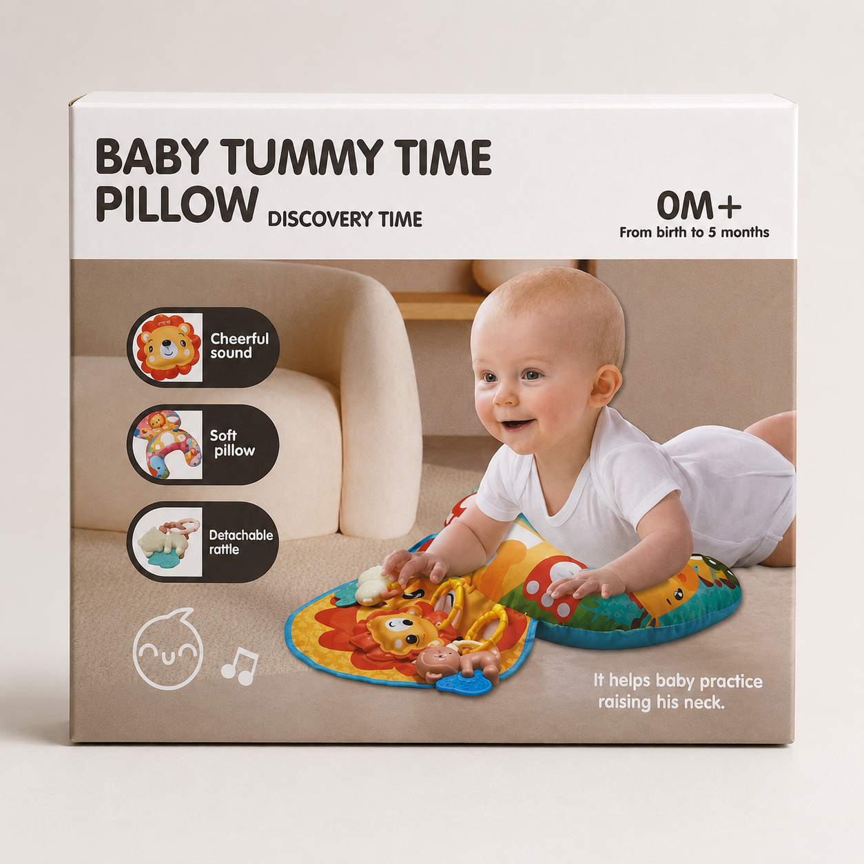 Baby Tummy time Pillow Discovery Time