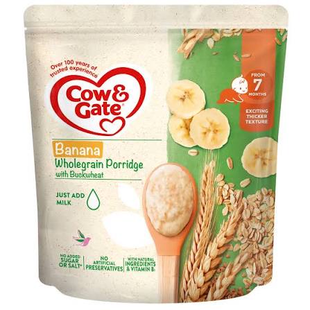 COW & GATE WHOLEGRAIN BANANA PORRIDGE 7M 200G