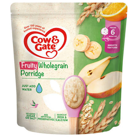 COW & GATE FRUITY WHOLEGRAIN PORRIDGE 6M+ 125G
