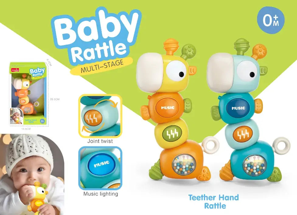 Baby rattle multi stage teether hand rattle