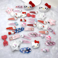 Hello Kitty denim hair clips available in a 10-piece set