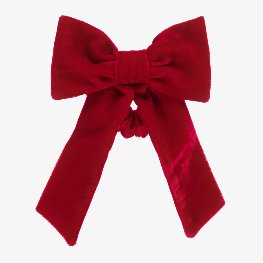 red velvet bow hair ties