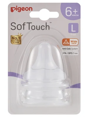 PIGEON SOFTOUCH NIPPLE 6M+
