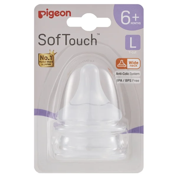 PIGEON SOFTOUCH NIPPLE 6M+