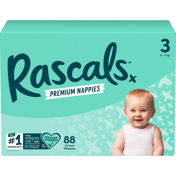 RASCALS & FRIENDS JUMBO DIAPERS SIZE 3
