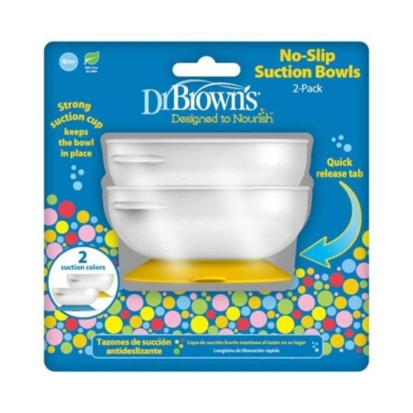 DR BROWNS NO-SLIP SUCTION BOWL 2PACK