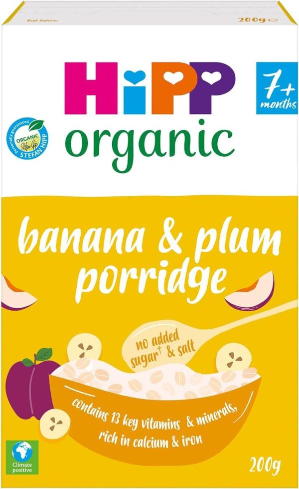 HIPP ORGANIC BANANA & PLUM PORRIDGE 7M+