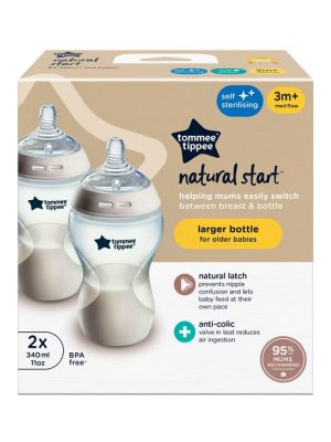 TOMMEE TIPPEE NATURAL START TWIN PACK 340ML 3M+
