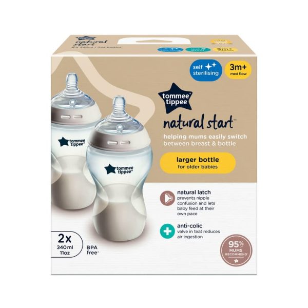TOMMEE TIPPEE NATURAL START TWIN PACK 340ML 3M+