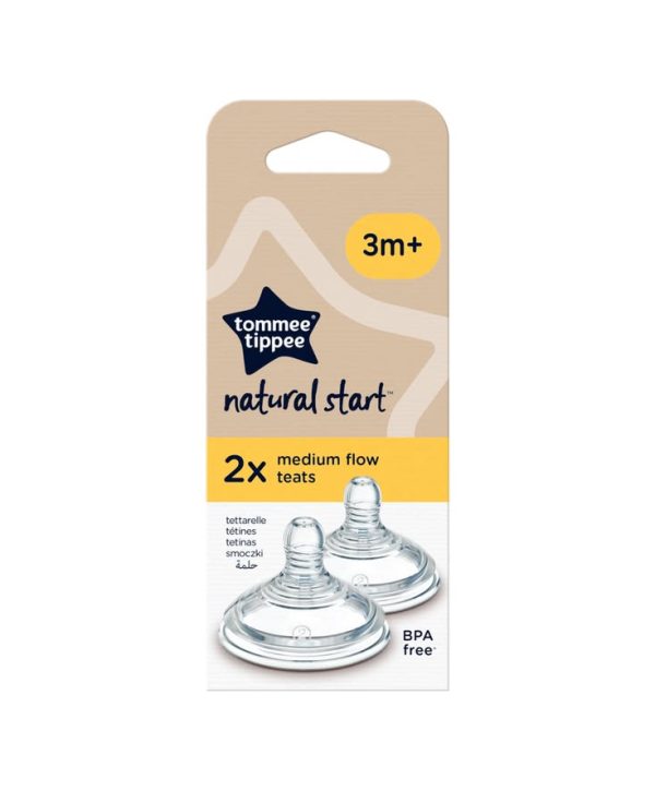 TOMMEE TIPPEE NATURAL START MEDIUM FLOW  TEATS 3M+
