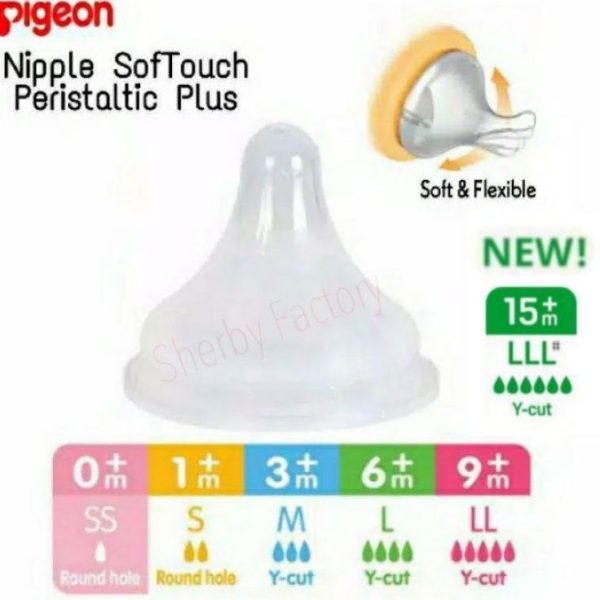 PIGEON SOFTOUCH NIPPLES 9M+ LL