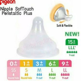 PIGEON SOFTOUCH NIPPLES 6M+ L